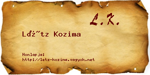 Létz Kozima névjegykártya